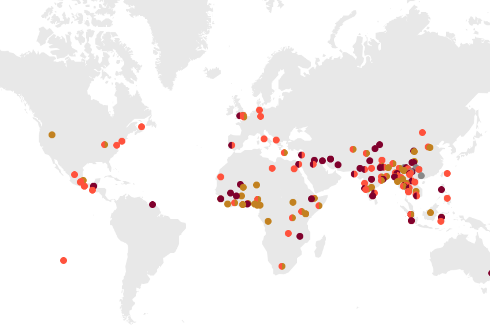 Map of unencoded scripts from SEI website