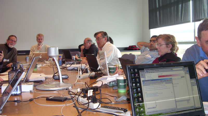 Photo from UTC meeting in 2009, featuring Debbie Anderson and other Unicoders