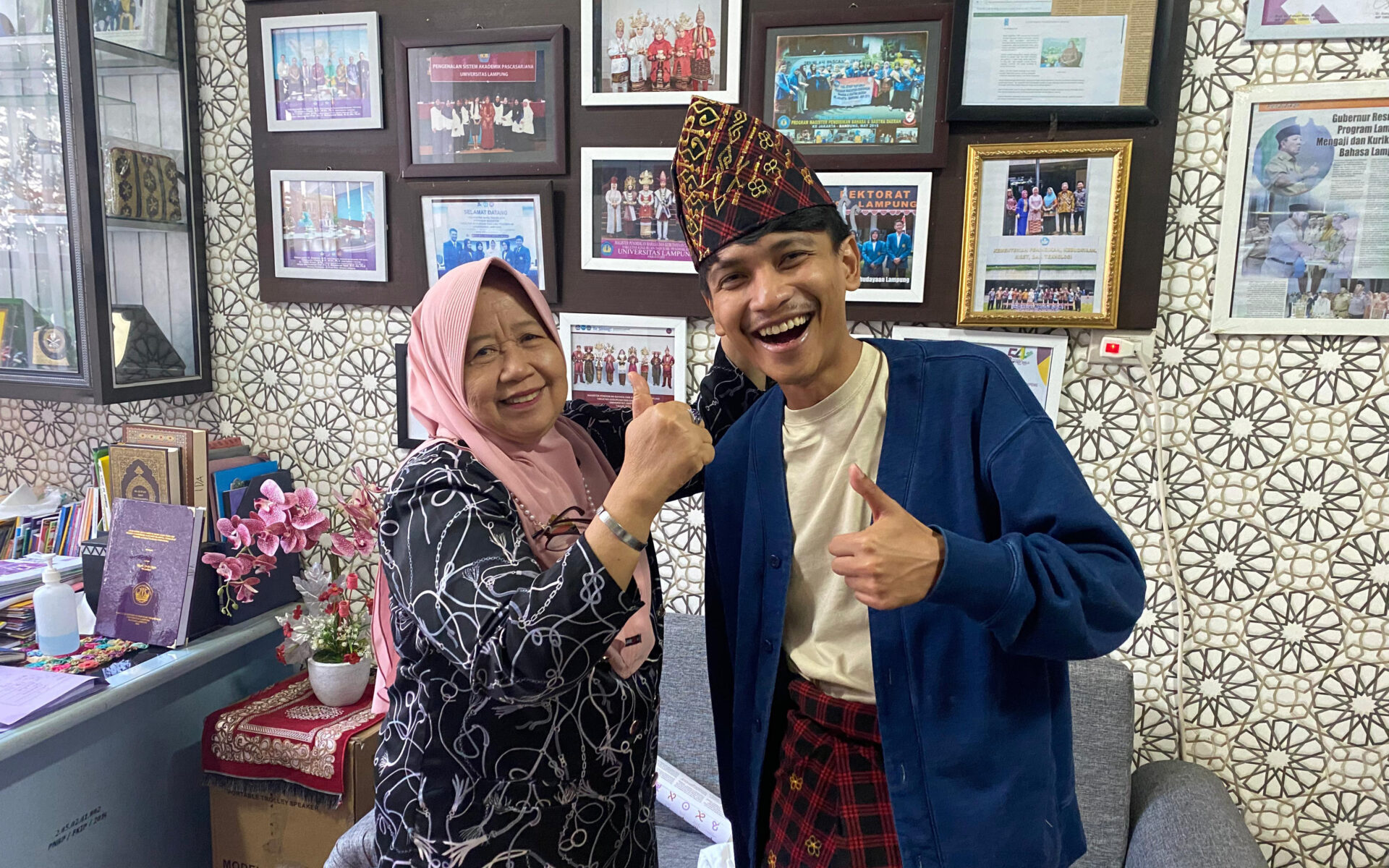 Author with Farida Ariyani, a professor of applied linguistics at Universitas Lampung