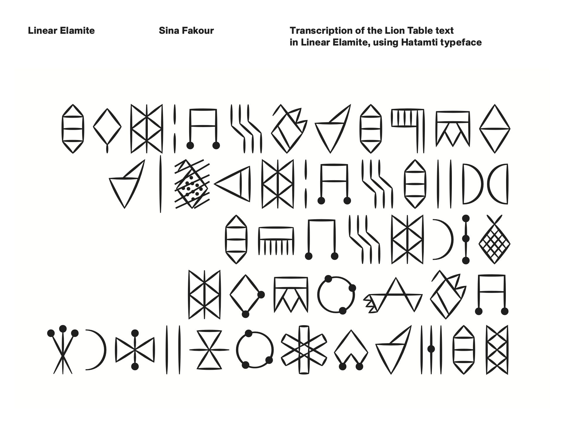 Transcription of Lion Table text in Linear Elamite